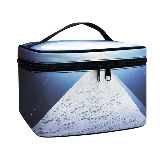UFO Pyramid Print Travel Makeup Bag
