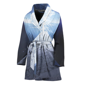 UFO Pyramid Print Women's Bathrobe