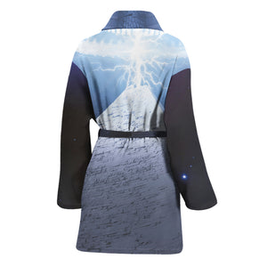 UFO Pyramid Print Women's Bathrobe