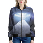 UFO Pyramid Print Women's Bomber Jacket