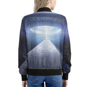 UFO Pyramid Print Women's Bomber Jacket