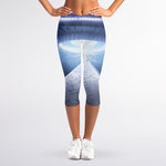 UFO Pyramid Print Women's Capri Leggings