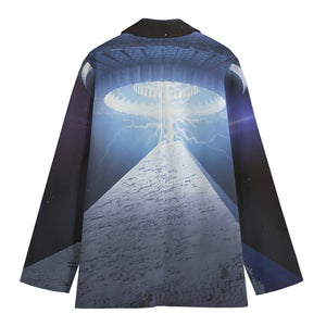 UFO Pyramid Print Women's Cotton Blazer