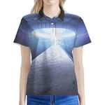 UFO Pyramid Print Women's Polo Shirt