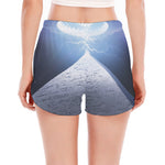 UFO Pyramid Print Women's Split Running Shorts
