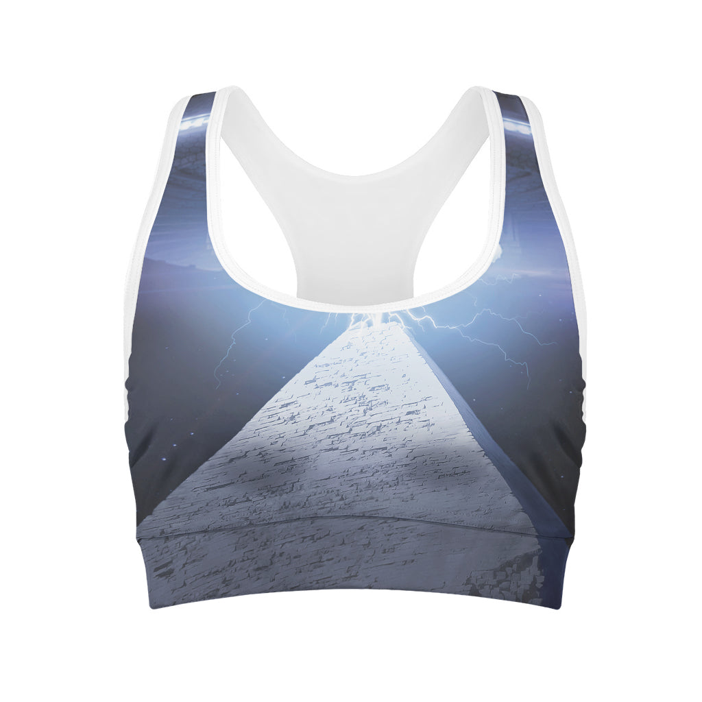 UFO Pyramid Print Women's Sports Bra