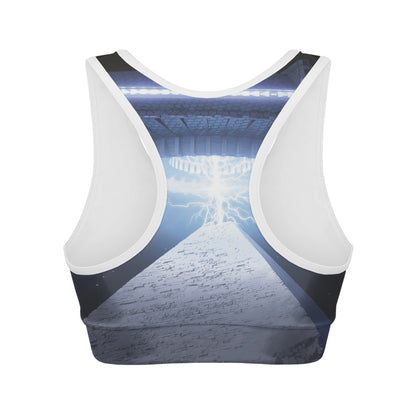 UFO Pyramid Print Women's Sports Bra