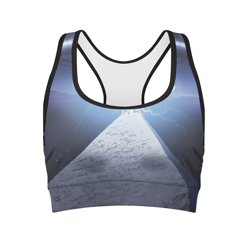 UFO Pyramid Print Women's Sports Bra