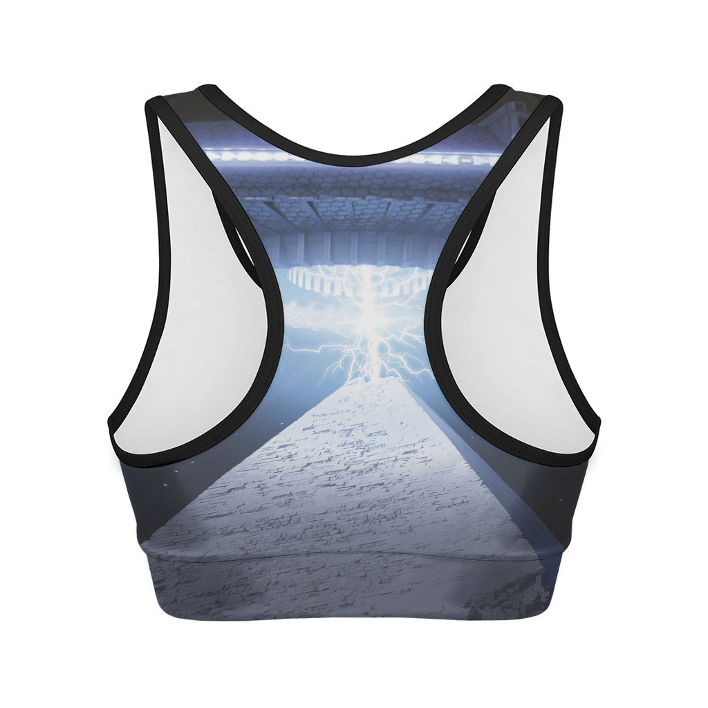 UFO Pyramid Print Women's Sports Bra