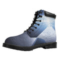 UFO Pyramid Print Padded Collar Lace Up Boots