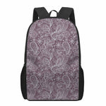 Umber Floral Bohemian Pattern Print 17 Inch Backpack