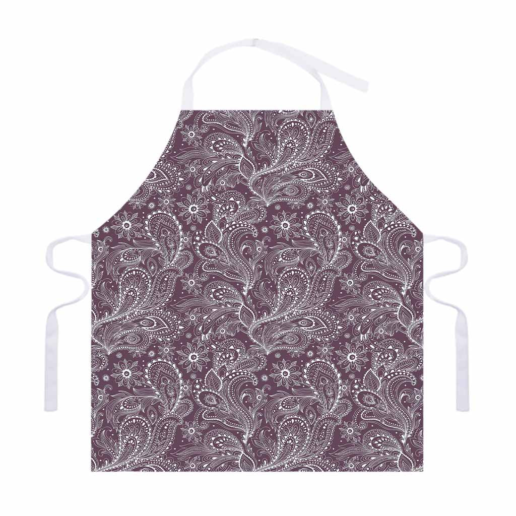 Umber Floral Bohemian Pattern Print Adjustable Apron
