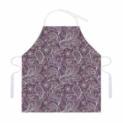 Umber Floral Bohemian Pattern Print Adjustable Apron