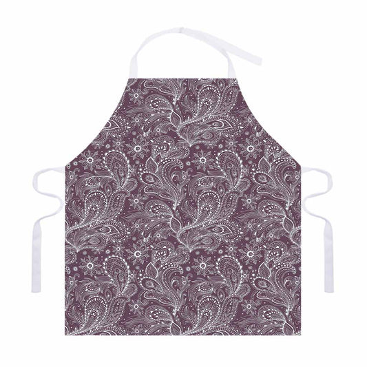 Umber Floral Bohemian Pattern Print Adjustable Apron