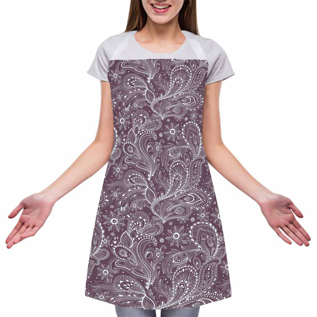 Umber Floral Bohemian Pattern Print Adjustable Apron