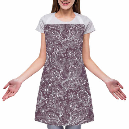 Umber Floral Bohemian Pattern Print Adjustable Apron