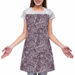 Umber Floral Bohemian Pattern Print Adjustable Apron