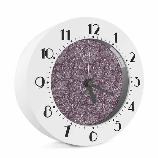 Umber Floral Bohemian Pattern Print Alarm Clock