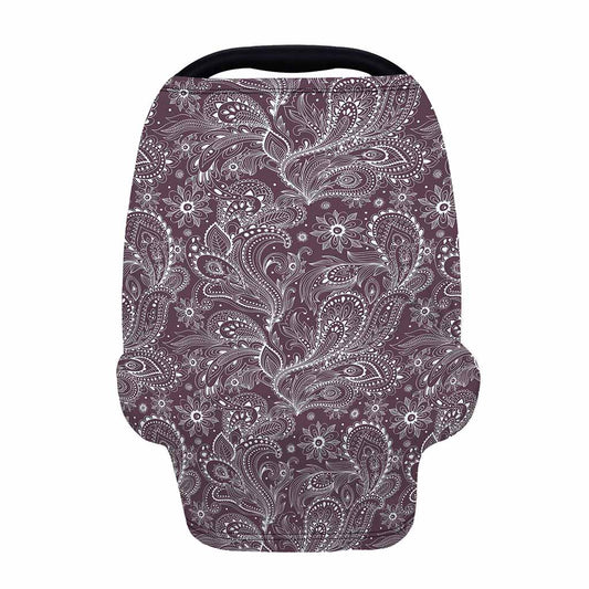 Umber Floral Bohemian Pattern Print Baby Seat Cover