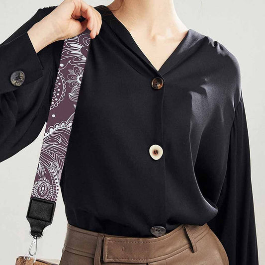 Umber Floral Bohemian Pattern Print Bag Strap