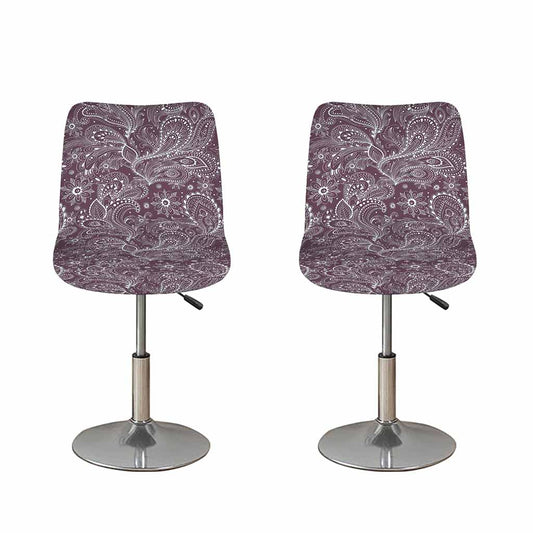 Umber Floral Bohemian Pattern Print Bar Stool Covers
