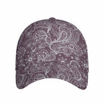 Umber Floral Bohemian Pattern Print Baseball Cap