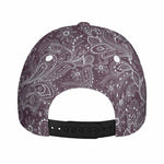 Umber Floral Bohemian Pattern Print Baseball Cap