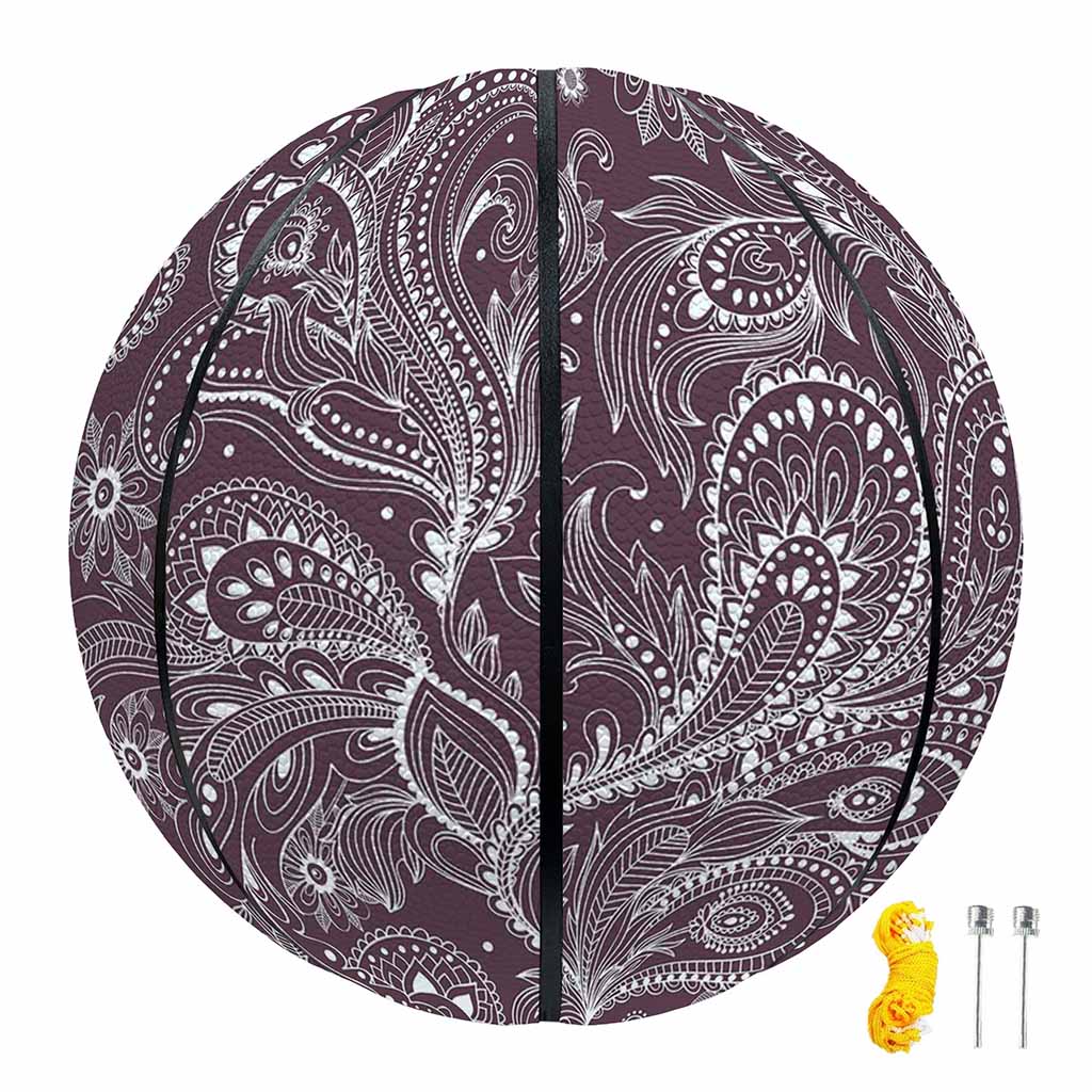 Umber Floral Bohemian Pattern Print Basketball