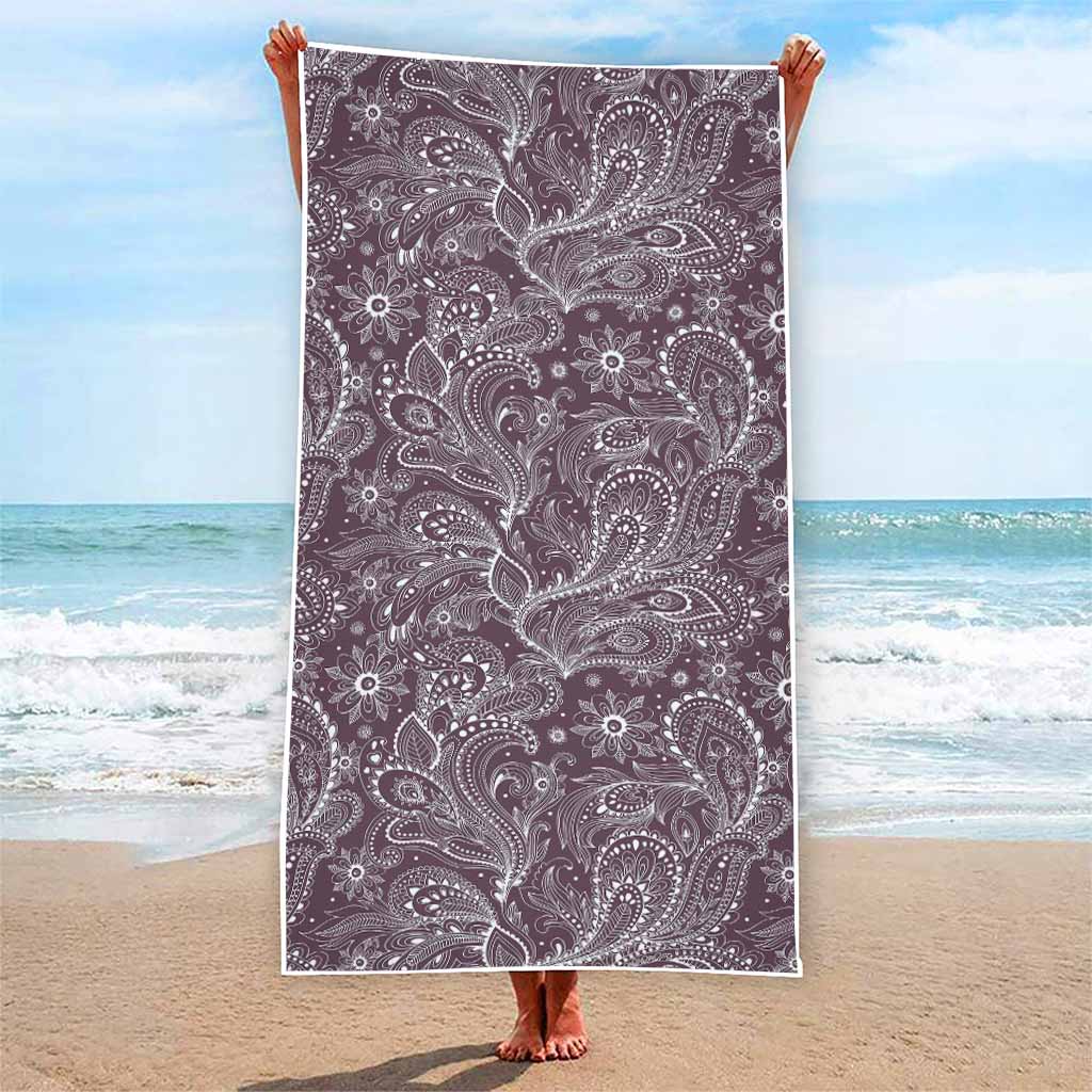 Umber Floral Bohemian Pattern Print Beach Towel