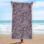 Umber Floral Bohemian Pattern Print Beach Towel