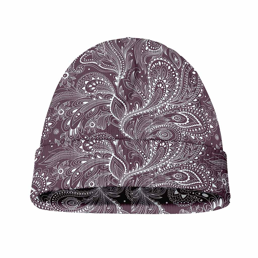 Umber Floral Bohemian Pattern Print Beanie
