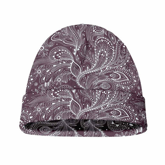 Umber Floral Bohemian Pattern Print Beanie