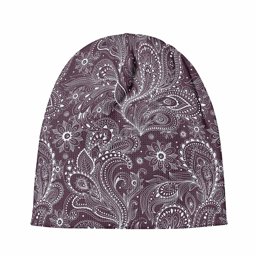 Umber Floral Bohemian Pattern Print Beanie