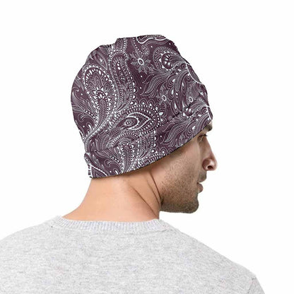 Umber Floral Bohemian Pattern Print Beanie