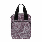 Umber Floral Bohemian Pattern Print Bible Tote Bag