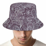Umber Floral Bohemian Pattern Print Bucket Hat