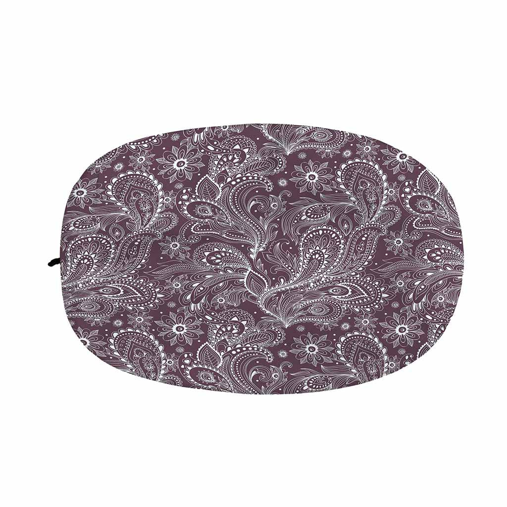Umber Floral Bohemian Pattern Print Car Side Mirror Covers