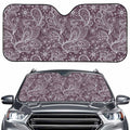 Umber Floral Bohemian Pattern Print Car Windshield Sun Shade