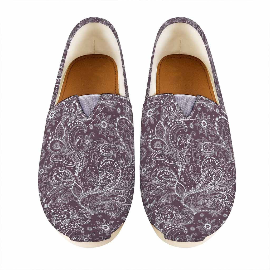Umber Floral Bohemian Pattern Print Casual Shoes