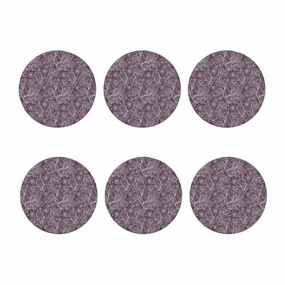 Umber Floral Bohemian Pattern Print Coaster Set