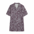 Umber Floral Bohemian Pattern Print Cotton Hawaiian Shirt