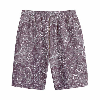 Umber Floral Bohemian Pattern Print Cotton Shorts