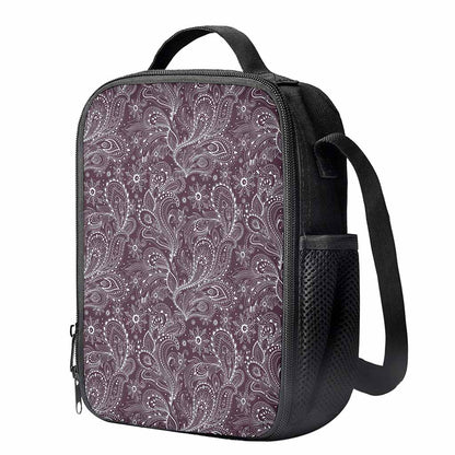 Umber Floral Bohemian Pattern Print Crossbody Lunch Bag