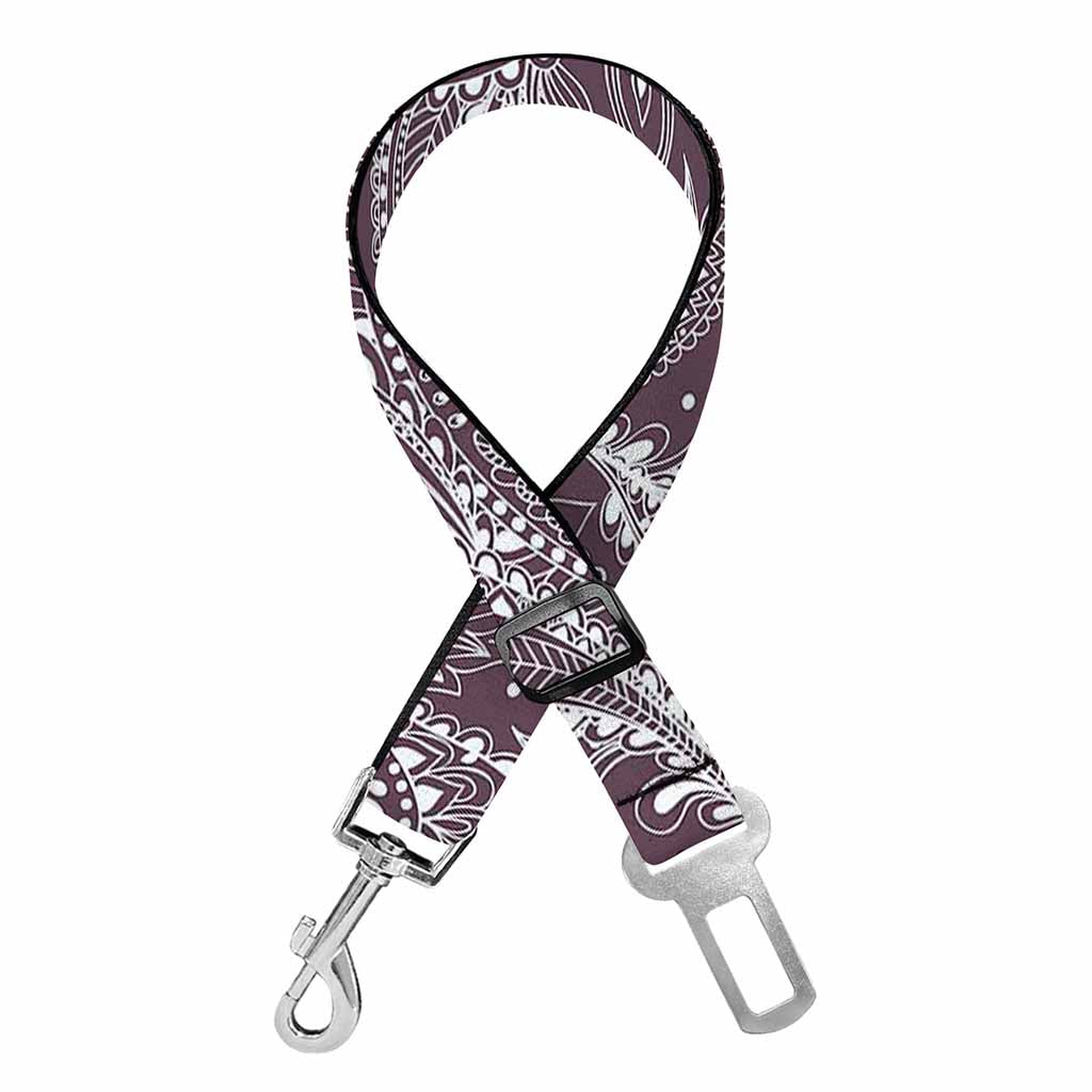 Umber Floral Bohemian Pattern Print Dog Seat Belt