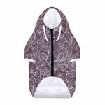 Umber Floral Bohemian Pattern Print Dog Zip Up Hoodie