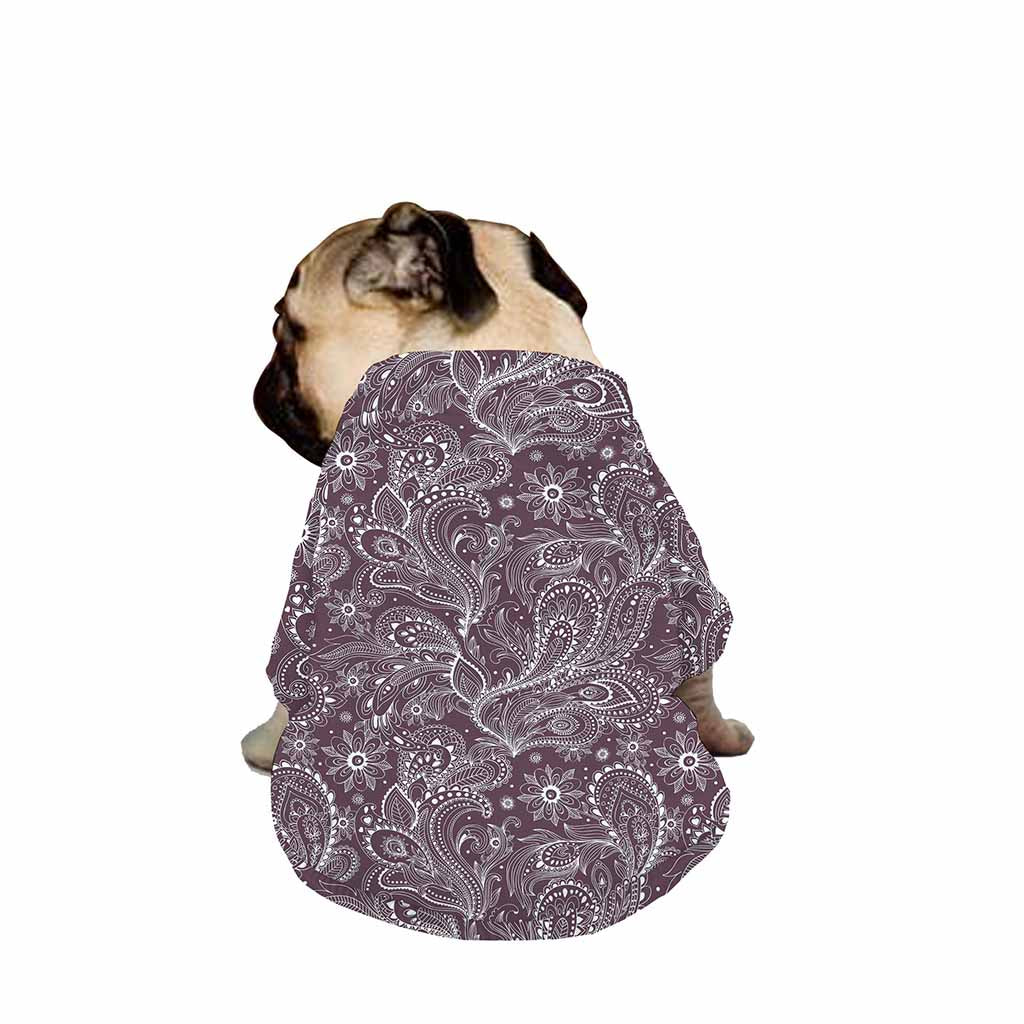Umber Floral Bohemian Pattern Print Dog Zip Up Jacket