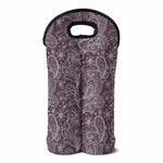 Umber Floral Bohemian Pattern Print Double Neoprene Wine Tote