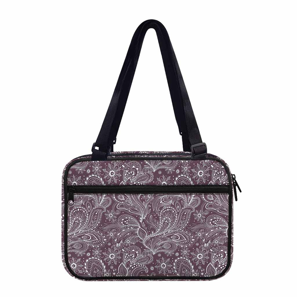 Umber Floral Bohemian Pattern Print Double Strap Bible Bag