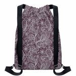Umber Floral Bohemian Pattern Print Drawstring Backpack