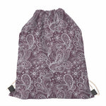 Umber Floral Bohemian Pattern Print Drawstring Bag